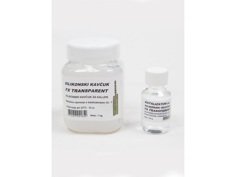 SILIKONSKI KAVČUK FX TRANSPARENT 1000 g + KATALIZATOR 100 g