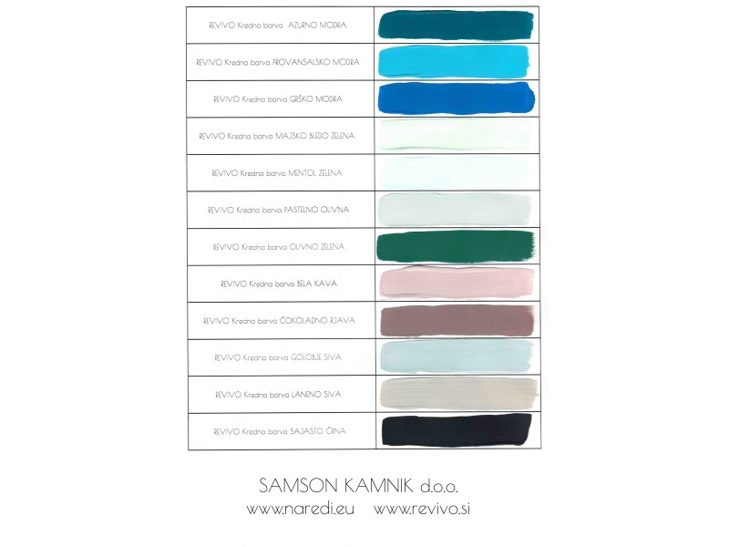 REVIVO Chalk Paint Color Chart 2